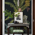 Monkeys with Birds, Dark Mural Wallpaper - room preview 02