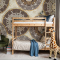 Otomi Dogs VI Neutral Mural Wallpaper - room preview 02