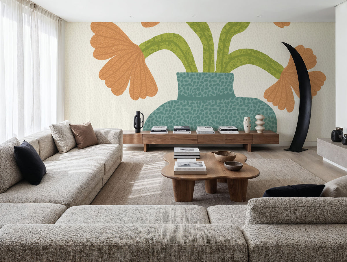 Flower Pot I Mural Wallpaper - room preview 02