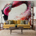 Watercolor Flamingo Mural Wallpaper - room preview 02