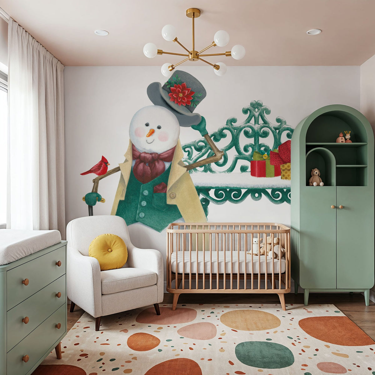 Main Street Christmas XII Mural Wallpaper - room preview 02