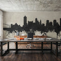 Memphis Tennessee Skyline Concrete Mural Wallpaper - room preview 02