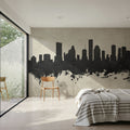 Houston Skyline Concrete Mural Wallpaper - room preview 02