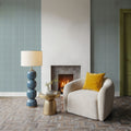 Faux Cloth Texture, Seafoam Mural Wallpaper - room preview 02