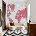 World Map Cities - Wanda Mural Wallpaper - room preview 02