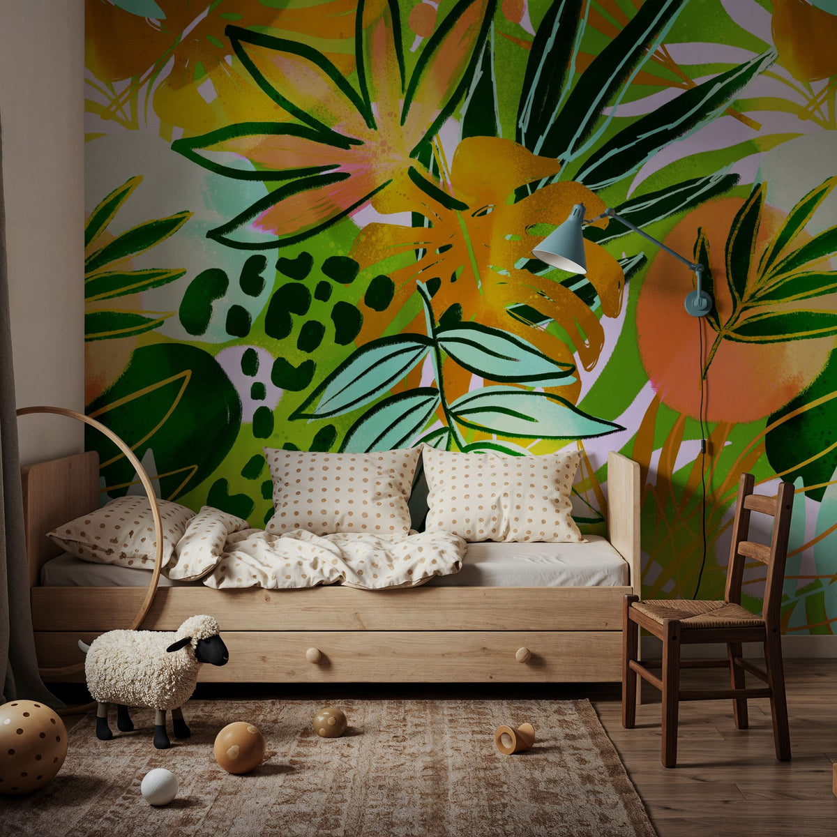 Hawaiian Leaves Mural Wallpaper - room preview 02