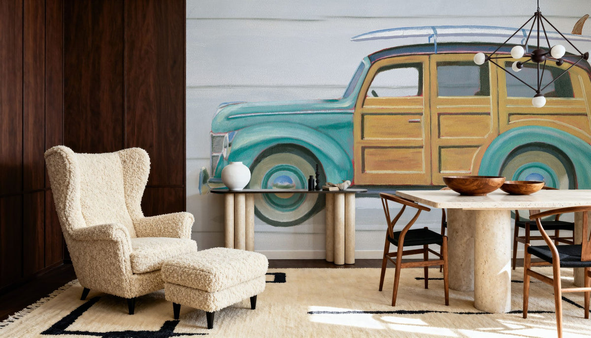 Old Beach Mural Wallpaper - room preview 02