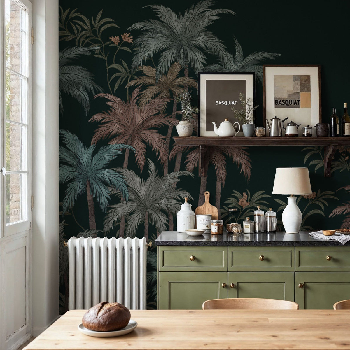 Palm Abode, Midnight Mural Wallpaper - room preview 02