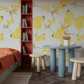 Lemon Butterfly Mural Wallpaper - room preview 02
