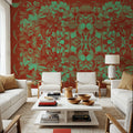 Scandi Flower Ceiling VI Mural Wallpaper - Red Tone - room preview 02