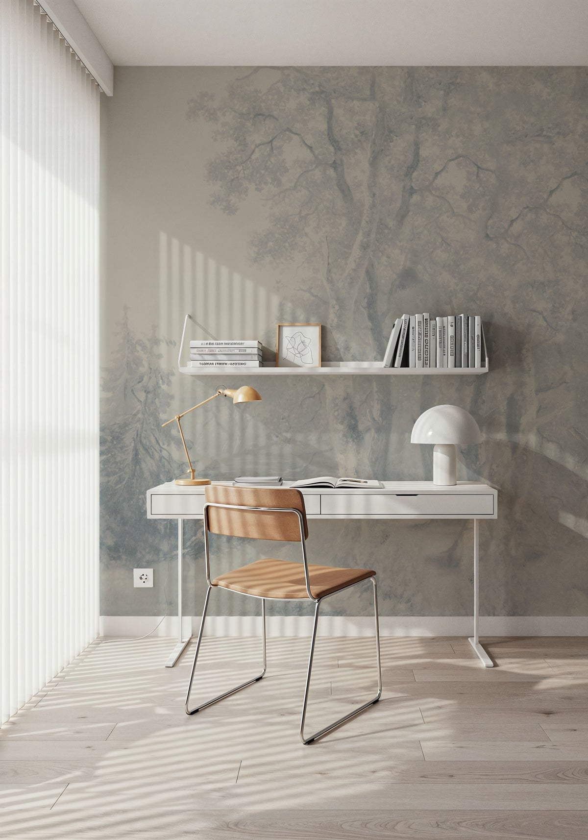 Forest Immersion Pale Blue Mural Wallpaper - room preview 02