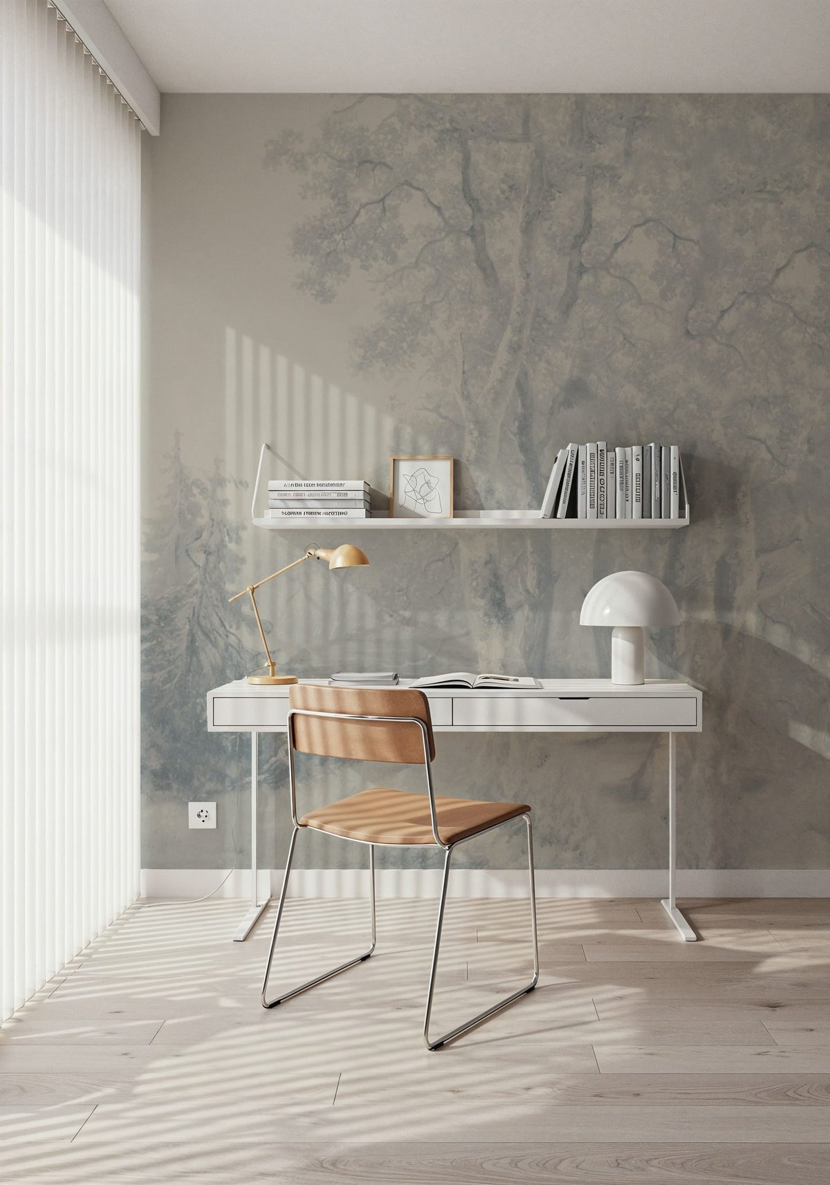Forest Immersion Pale Blue Mural Wallpaper - room preview 02