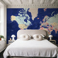 World Map Cities - Powa Mural Wallpaper - room preview 02