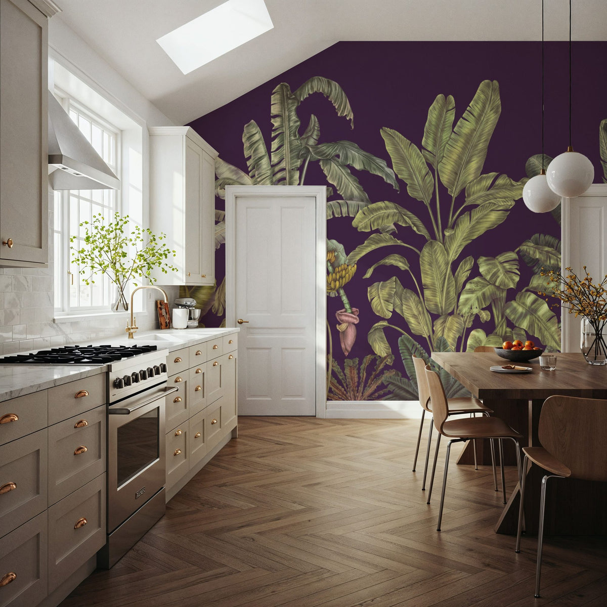 Madagascar Foliage, Plum Mural Wallpaper - room preview 02