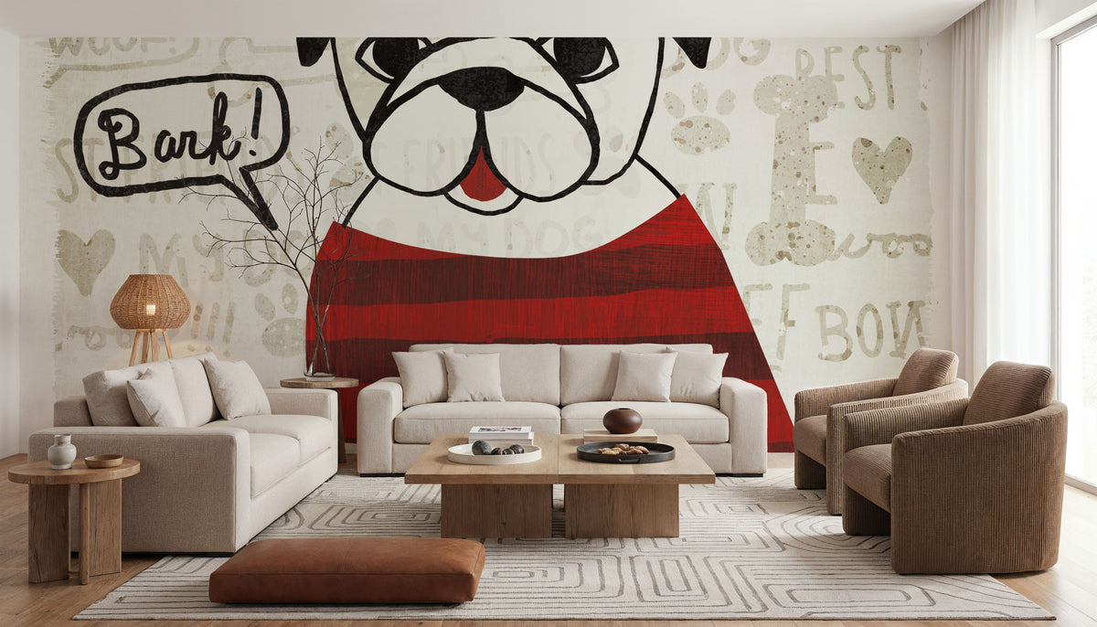 Puppy Love VII Mural Wallpaper - room preview 02