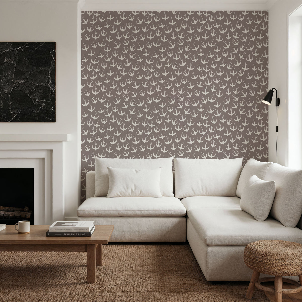 Swallow Family Mural Wallpaper - room preview 02