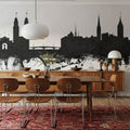 Zurich Switzerland Skyline Black & White Mural Wallpaper - room preview 02