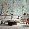 Far From Blue III Gold Leaves Mural Wallpaper - room preview 02