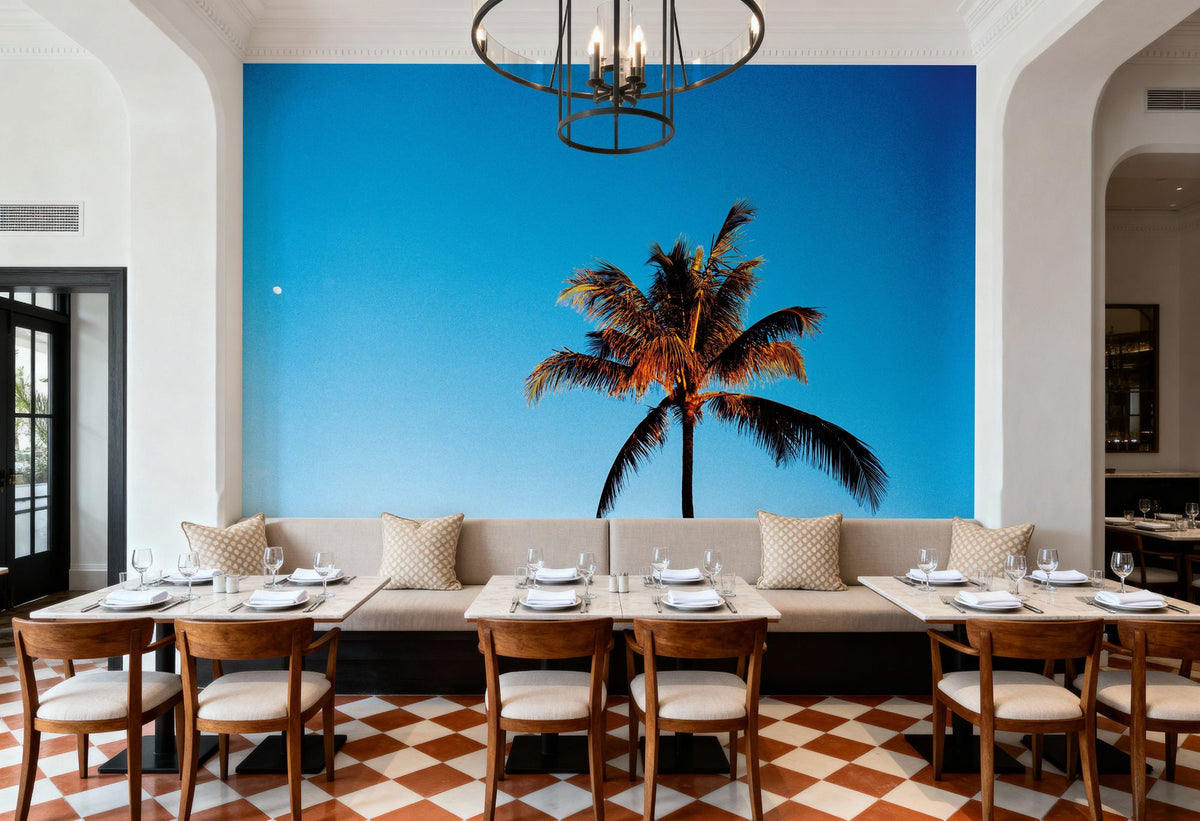Evening Palm Mural Wallpaper - room preview 02