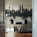Kuala Lumpur Skyline Concrete Mural Wallpaper - room preview 02