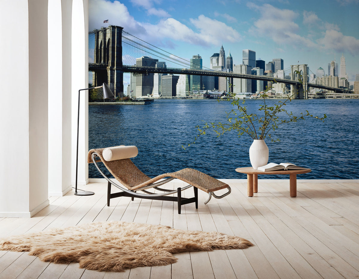 Urban Crossing Blue Mural Wallpaper - room preview 02