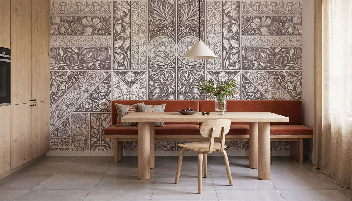 Flower Collection, Mauve Mural Wallpaper - room preview 02
