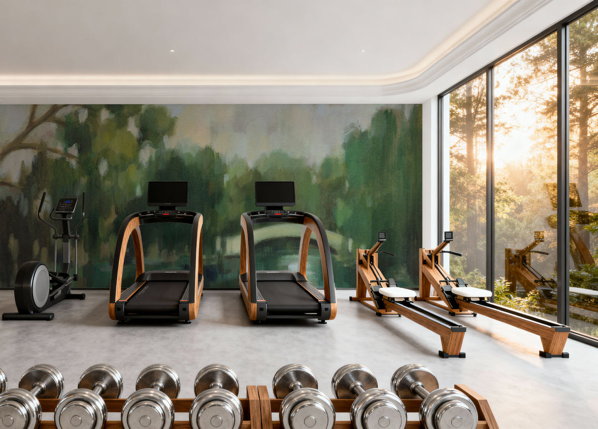 Willows by the Bridge Mural Wallpaper - room preview 02