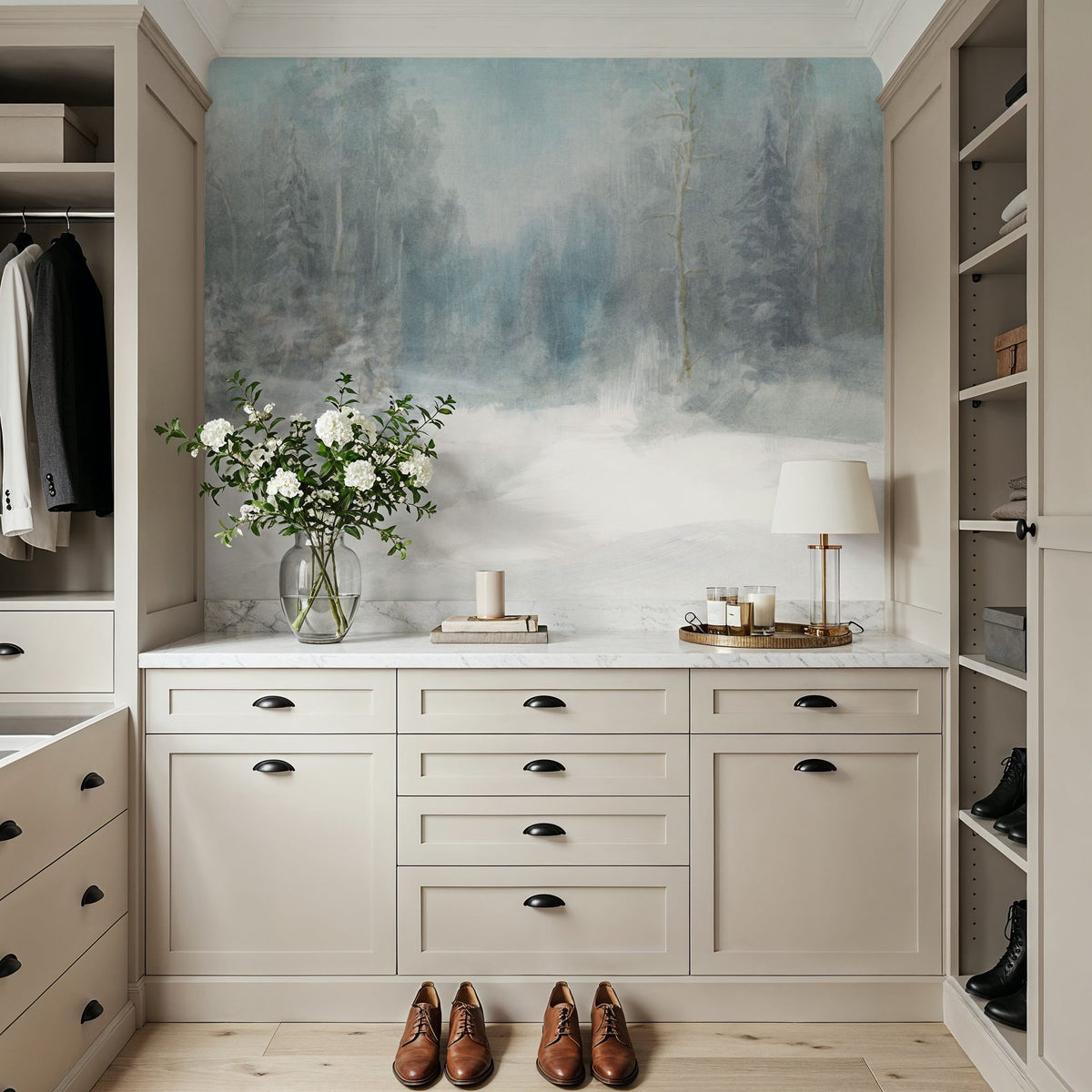 Peaceful Winter Mural Wallpaper - room preview 02