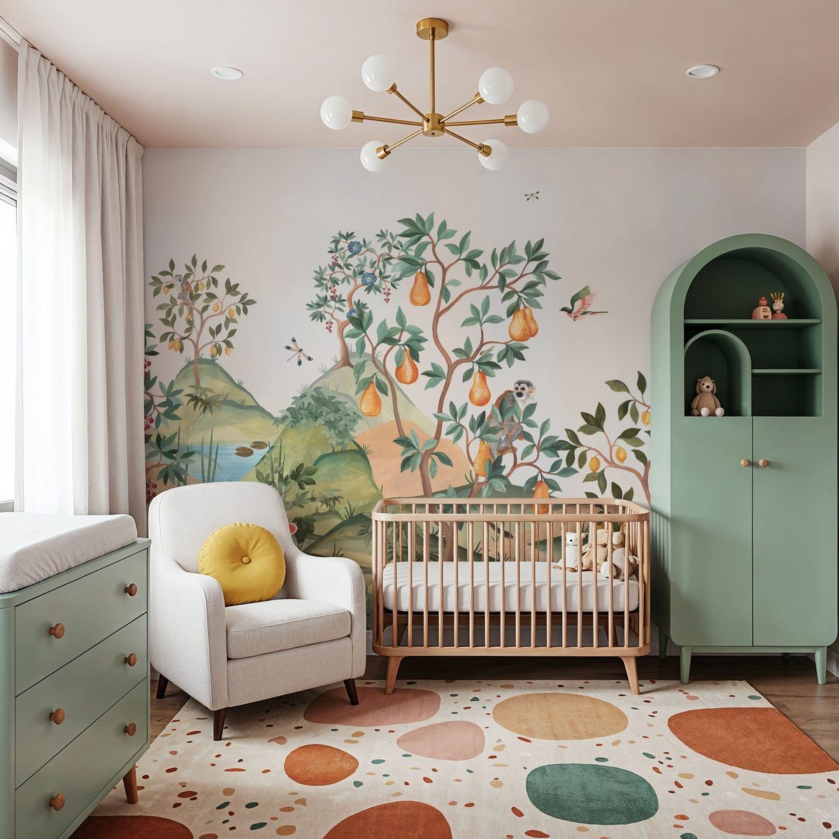 Orchard Reverie, Cream Mural Wallpaper - room preview 02