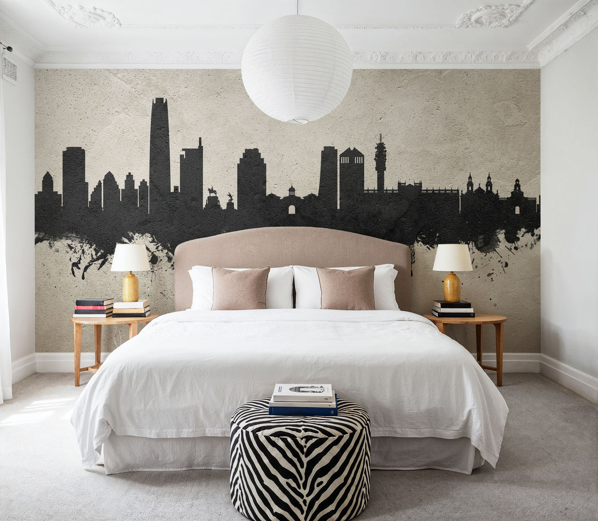 Santiago De Chile Skyline Concrete Mural Wallpaper - room preview 02