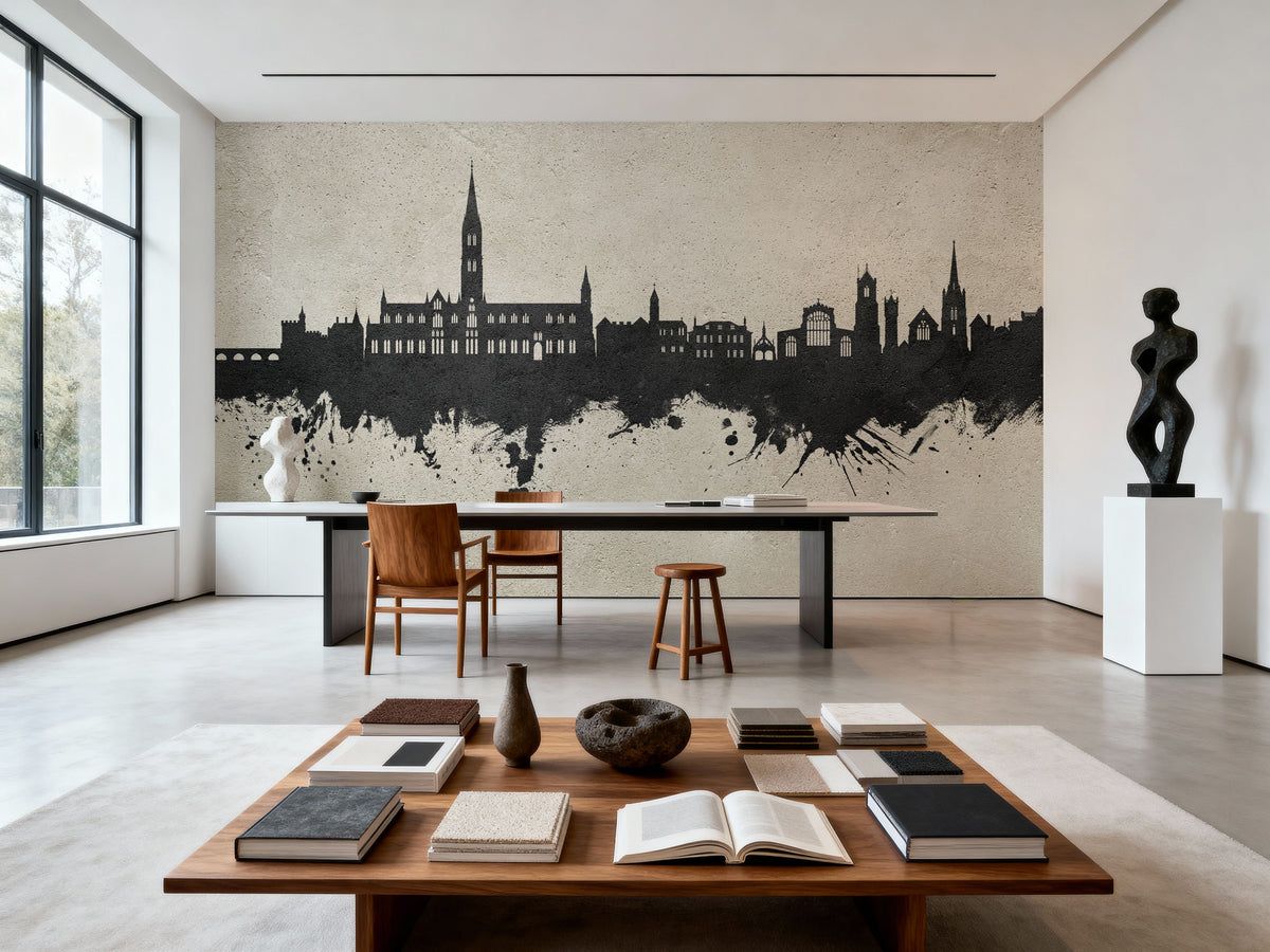 Salisbury England Skyline Concrete Mural Wallpaper - room preview 02