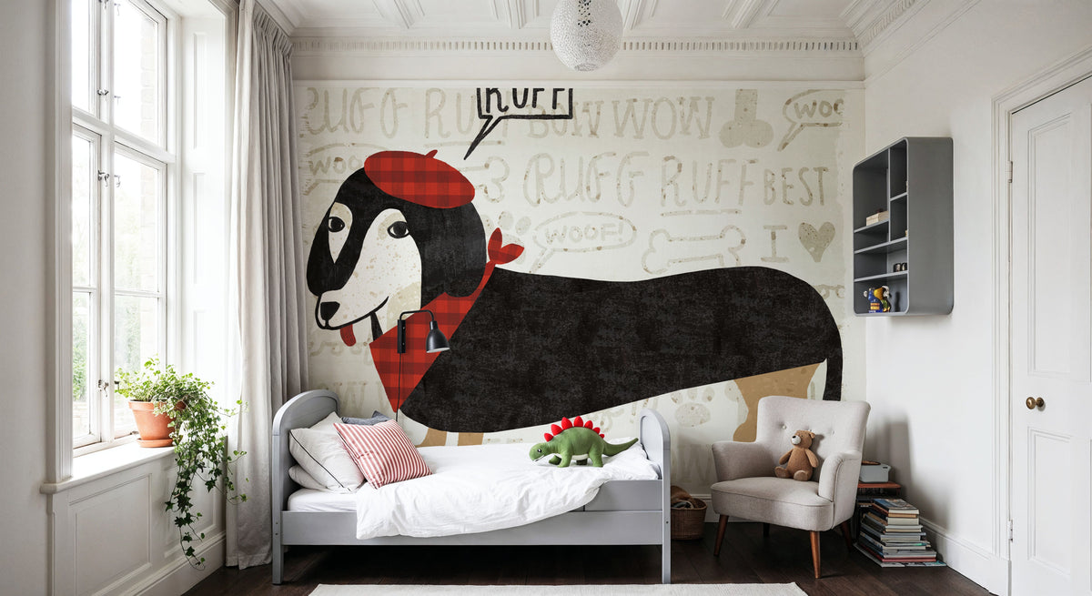 Puppy Love IX Mural Wallpaper - room preview 02