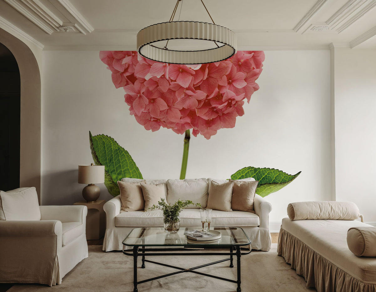Providence Hydrangea I Mural Wallpaper - Light Tone - room preview 02
