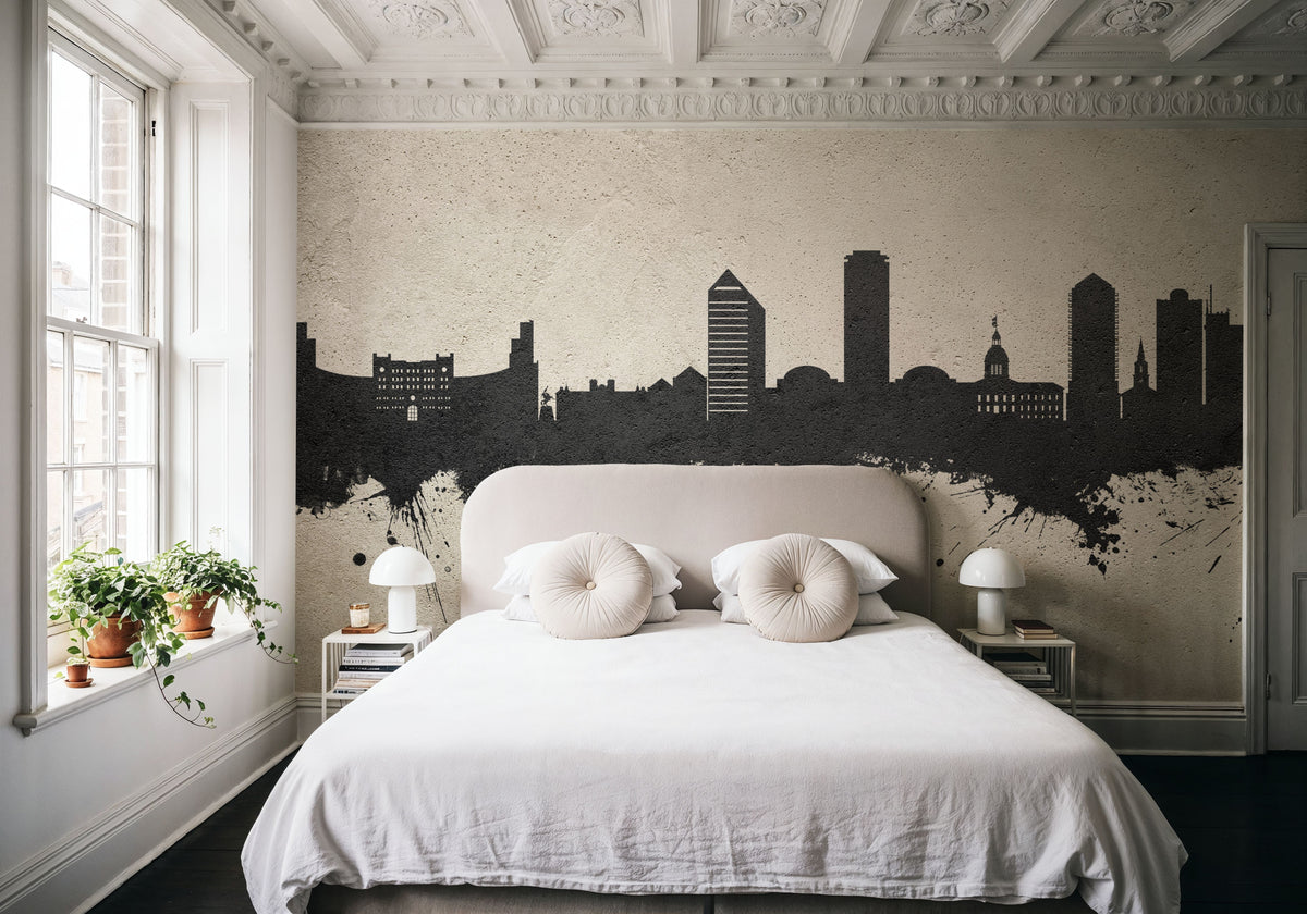 Tallahassee Florida Skyline Concrete Mural Wallpaper - room preview 02