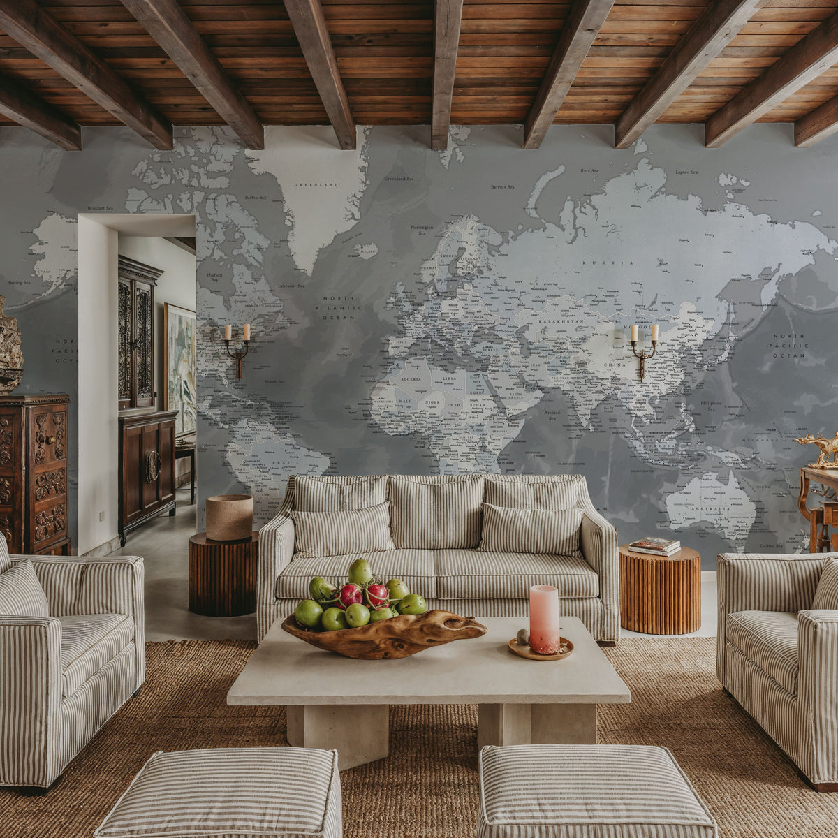 World Map Cities - Zanders Mural Wallpaper - room preview 02