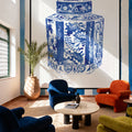 Chinoiserie Vase I Stripes Mural Wallpaper - room preview 02