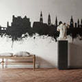 Heidelberg Germany Skyline Black & White Mural Wallpaper - room preview 02