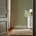 Macrame Lines Green Mural Wallpaper - room preview 02