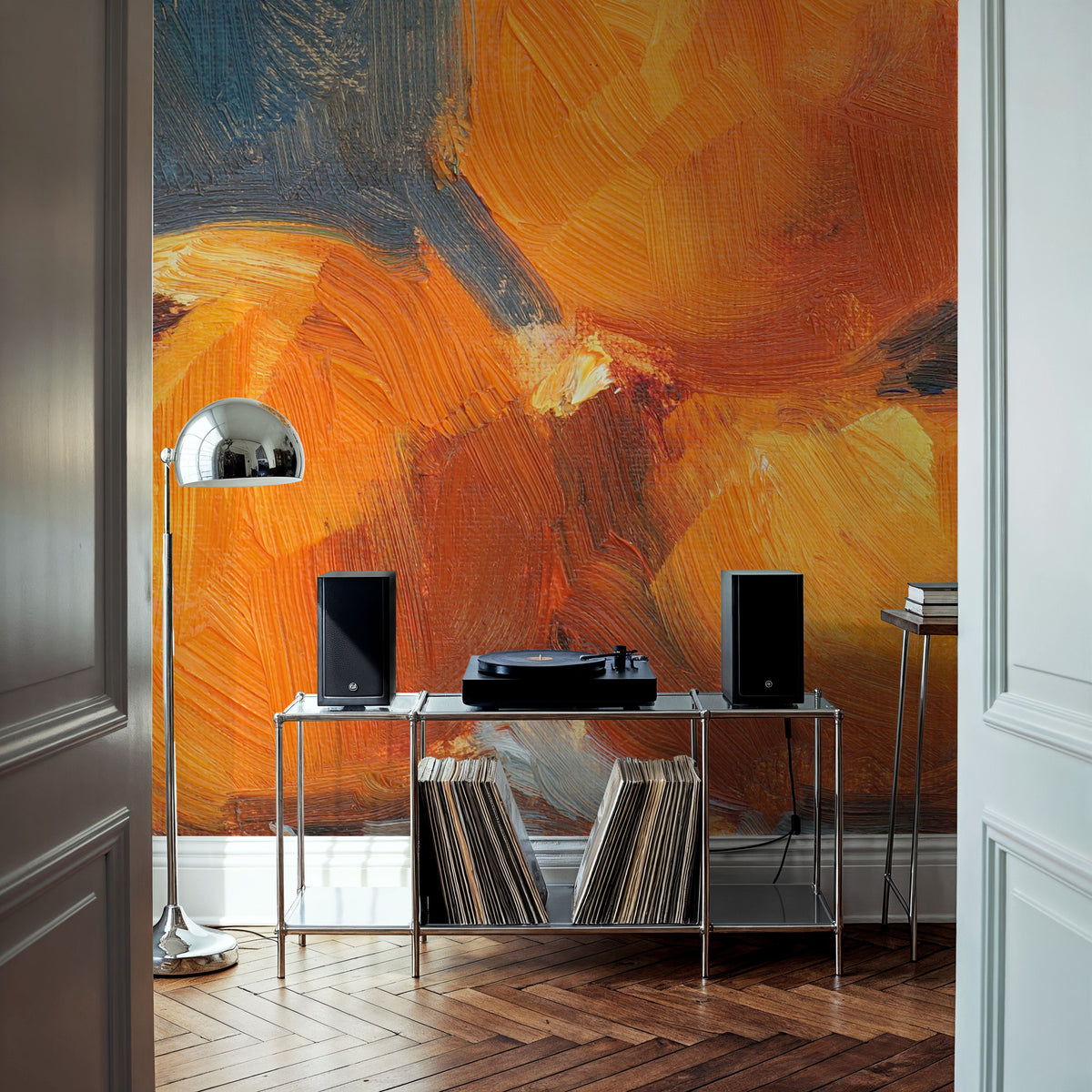Orange Stack Mural Wallpaper - room preview 02