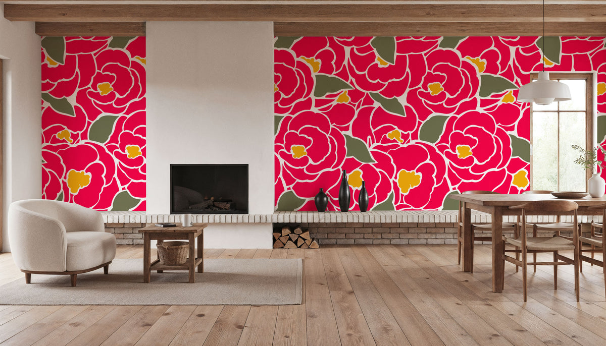 Vibrant Bloom Mural Wallpaper - room preview 02