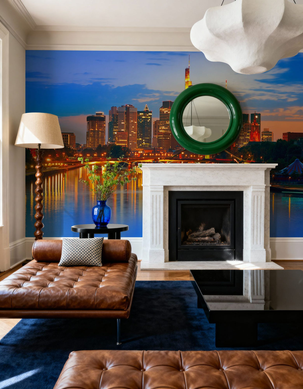 Urban Twilight Reflections Mural Wallpaper - room preview 02