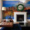 Urban Twilight Reflections Mural Wallpaper - room preview 02
