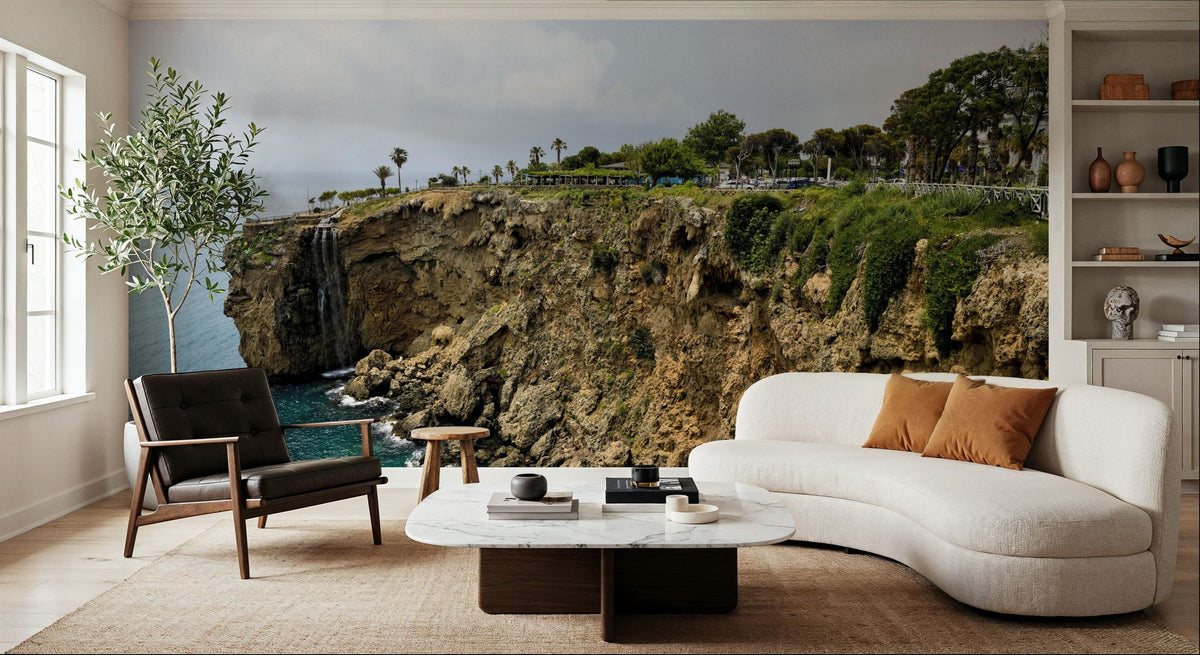 Tropical Cliff Cascade Mural Wallpaper - room preview 02