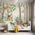 Nordic Forest Baby Animals Mural Wallpaper - room preview 02