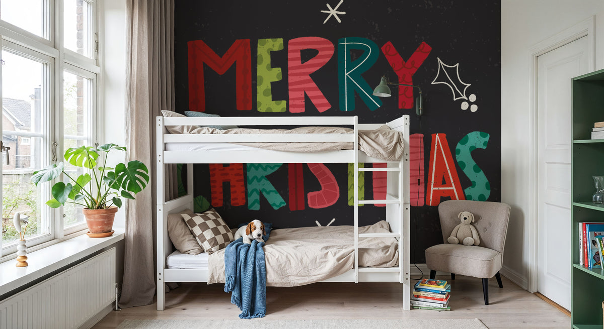 Holiday Wishes IV Mural Wallpaper - room preview 02