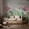Flamingo Challenge Mural Wallpaper - room preview 02