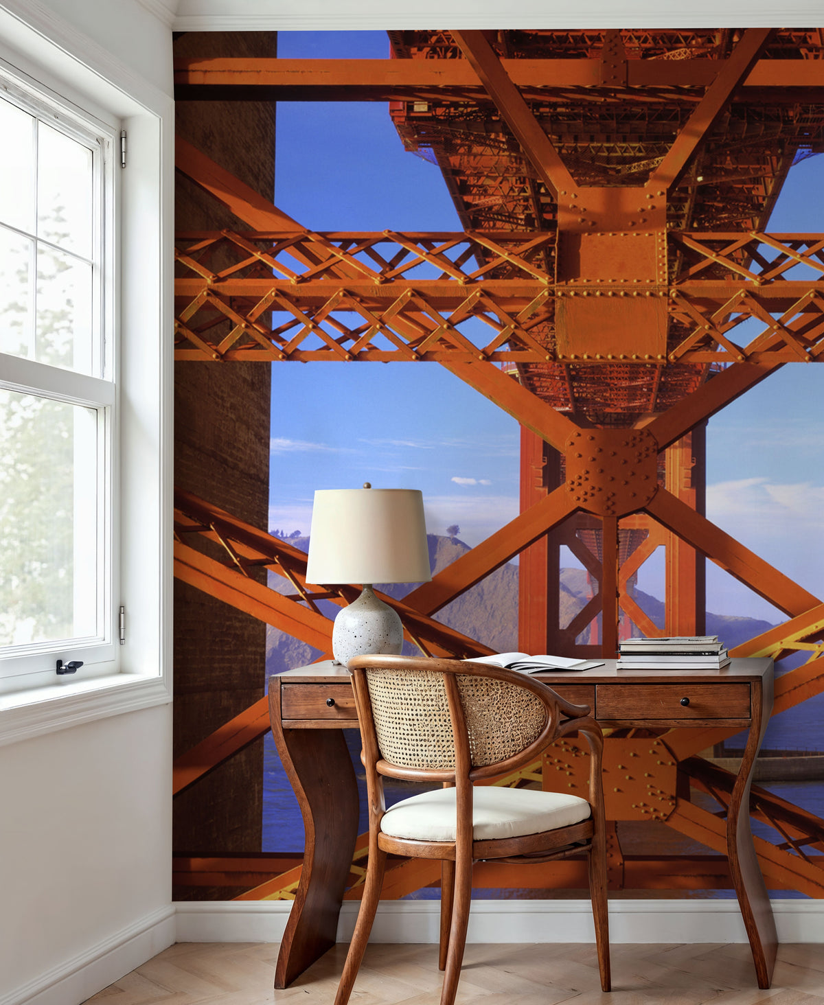 Industrial Bridge Geometry Mural Wallpaper - room preview 02