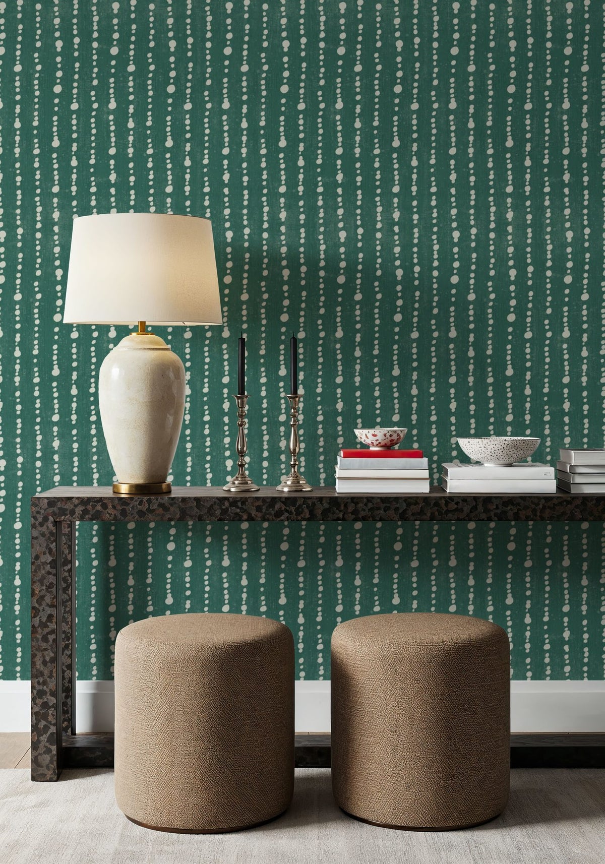 Woodland Drops Tropical Green Mural Wallpaper - room preview 02
