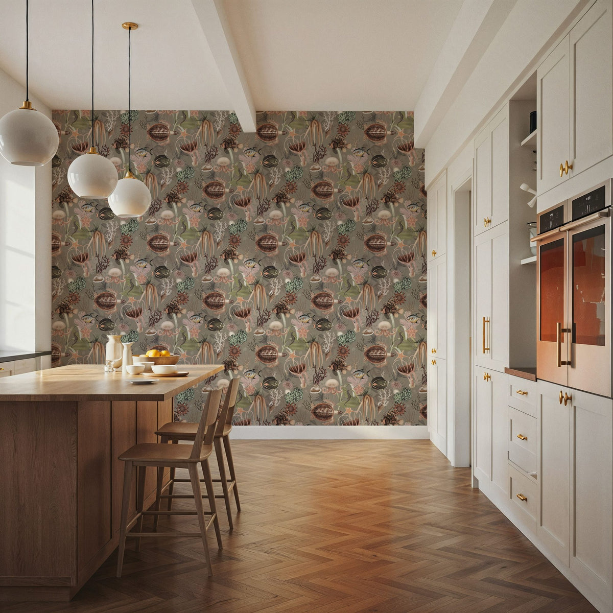 Deep Sea, Oyster Mural Wallpaper - room preview 02