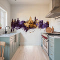 Jerez Spain Skyline Purple & Gold Mural Wallpaper - room preview 02